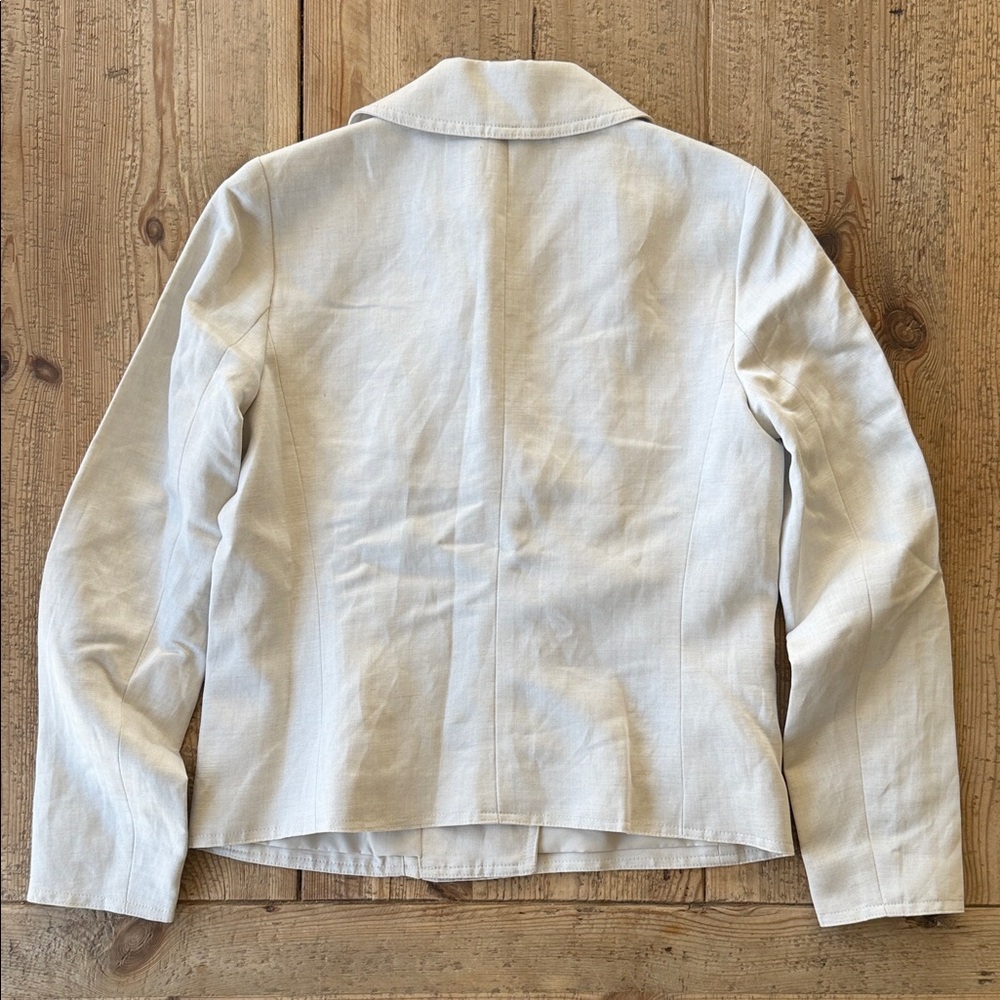 Ann Taylor Natural Linen Blend Women's Jacket, 2 Petite - Picture 3 of 7
